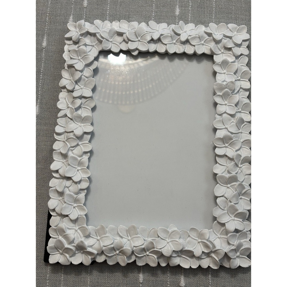 Chic White Plumeria Floral Frame – Boho Coastal Decor & Tropical Vibe Accent 5x7 - Picture 3 of 9